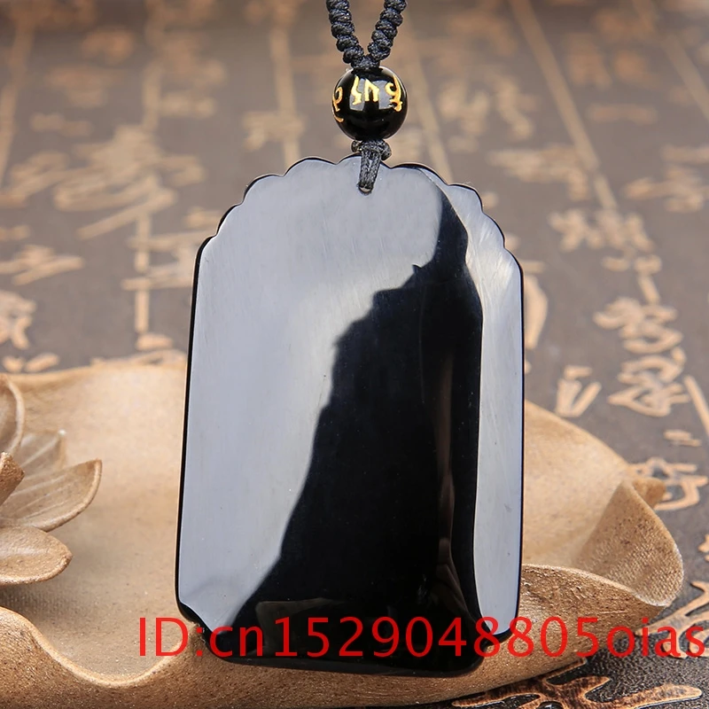 Натуральный черный обсидиан бусы ожерелье ручной работы дракон феникс нефрит