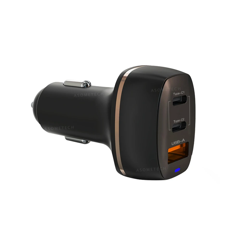 Автомобильное зарядное устройство с 3 USB-портами и поддержкой быстрой зарядки 48