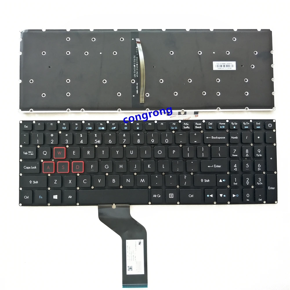 Освещенная контржурным светом английская клавиатура для ноутбука Acer Aspire VX5 591G VX15