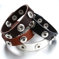 new snap jewelry snap button watches bracelet 12mm snap bracelets three button leather bangle for women men