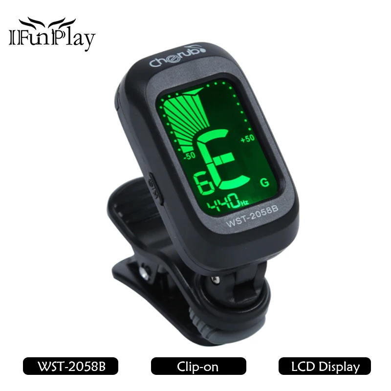 Херувим WST 2058B авто Clip on цифровой гитарный тюнер ЖК дисплей Дисплей для бас гитары
