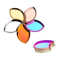 leaf shape sugar candy nuts dish stainless steel gold dessert cake plates fruit storage tray metal jewelry ring plates tableware