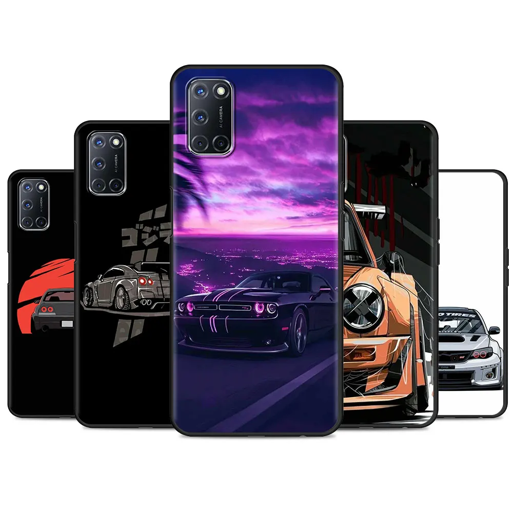 Мультяшный Автомобильный задний фонарь чехол для телефона Oppo A53 A52 A55 A93 A94 A74 4G 5G Reno3