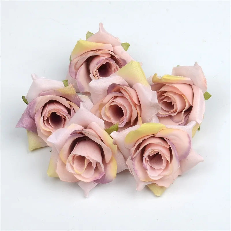 

50pcs/lot artificial flower 4cm silk rose flower head wedding party home decoration DIY wreath scrapbook craft fake flower