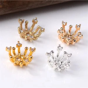 Фурнитура для изготовления ювелирных изделий сделай сам, разделитель из филигранных бусин с прозрачными зажимами для цветов, 20 шт., 10 Х5 мм