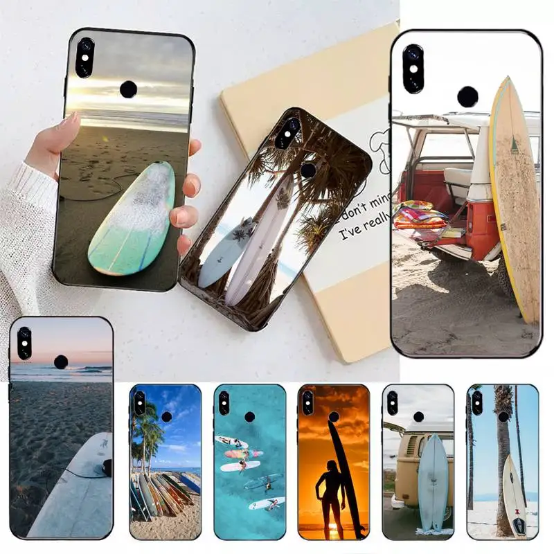 

surfboard surfing Summer beach Phone Case For Xiaomi Redmi note 7 8 9 t max3 s 10 pro lite Luxury brand shell funda coque