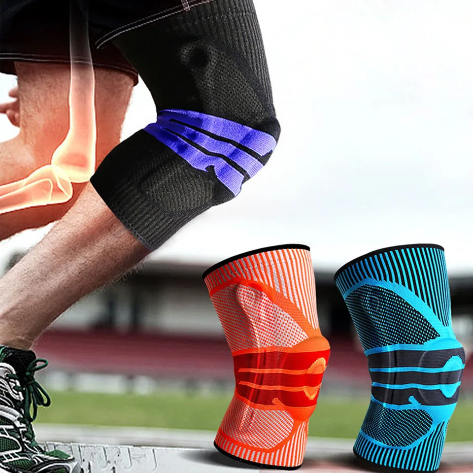 Новые силиконовые наколенники с вкладышами фиксаторы для баскетбола фитнеса