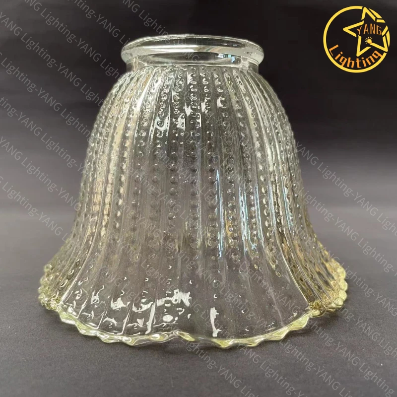 Glass Lamp Shade Replacement Beads Simple Retro Small Chandelier Flower Carved Glass Home Window Dining Room Restaurant Bedside