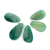 5pcsbag natural stone green agate beads drop shaped jewelry necklace making diy charm ladies jewelry necklace accessories gift