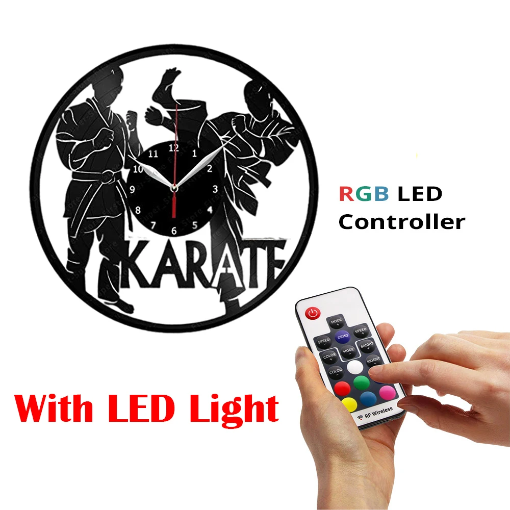 Эксклюзивные виниловые часы ручной работы Karate художественный декор домашние