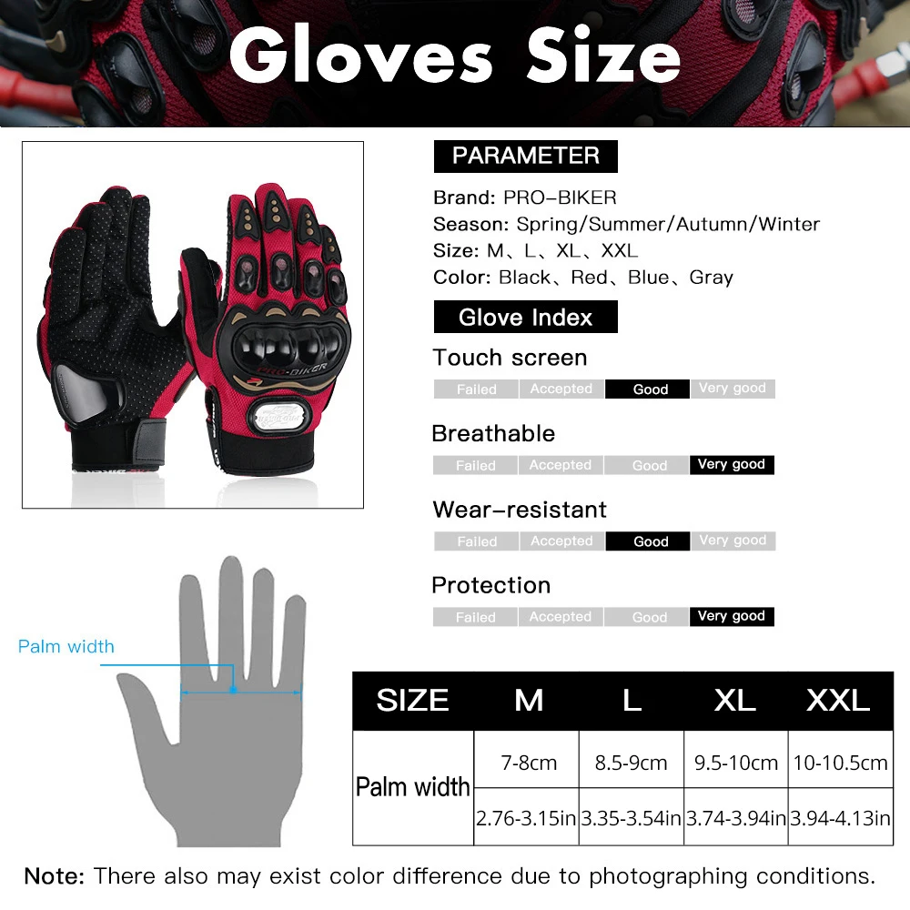 

PRO-BIKER Motorcycle Glove Summer Motorbike Bicycle Breathable Racing Summer Full Finger Luva Motocross Guantes Moto