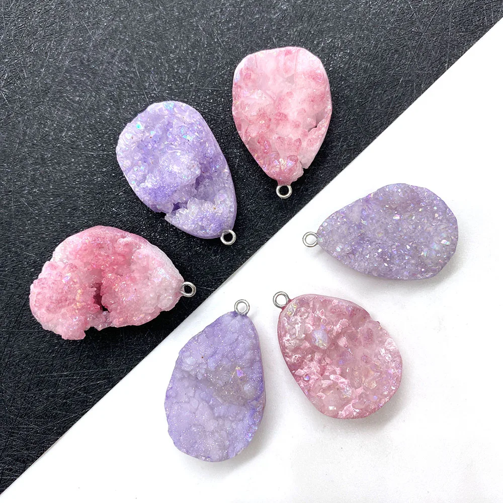 

Irregular Natural Stone Necklace Drop Shaped Agate Crystal Necklace Bracelet Pendant DIY Jewelry Making Accessories 20x35mm