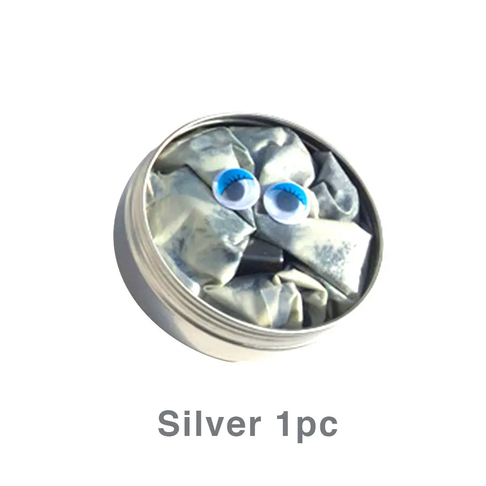 Silver 1pc Забавная Магнитная резиновая грязь Сделай Сам Магнитная слизи полимерная умная глина резиновая красочная Новинка антистрессовая игрушка слизи игрушки для детей - Цвет: Silver 1pc