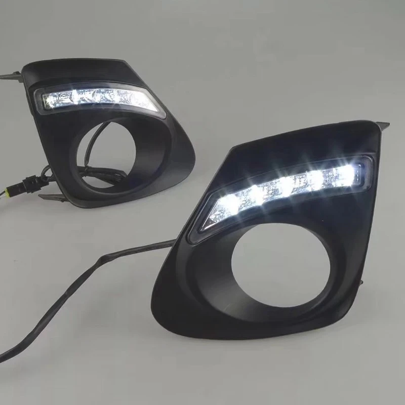 

DHBH-2Pcs LED Daytime Running Lights for Toyota Corolla 2010-2013 DRL Fog Lamp Cover Light