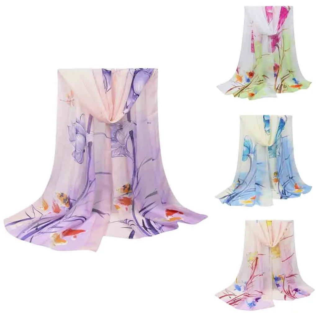 Новый дизайн женский тонкий шарф простой Принт шаль пляжное полотенце длинный