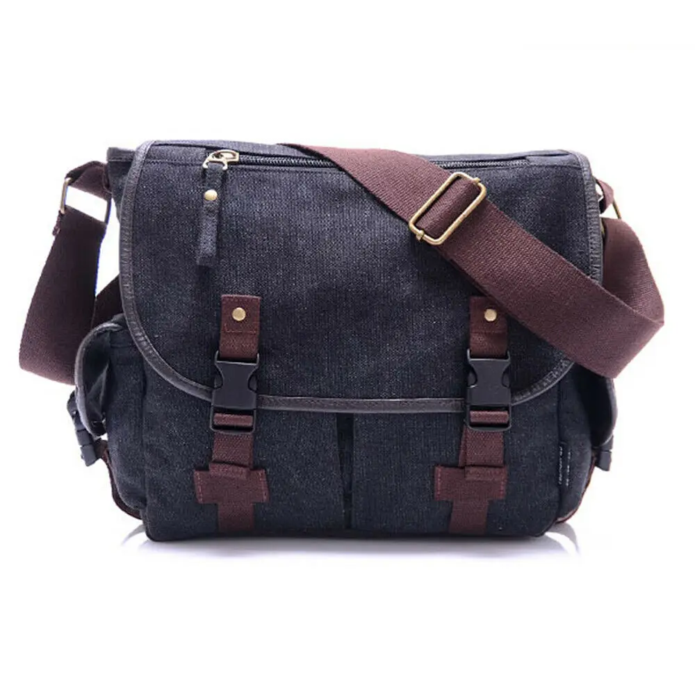 Холщовая Сумка на Молнии для мужчин и женщин мессенджер с несколькими карманами