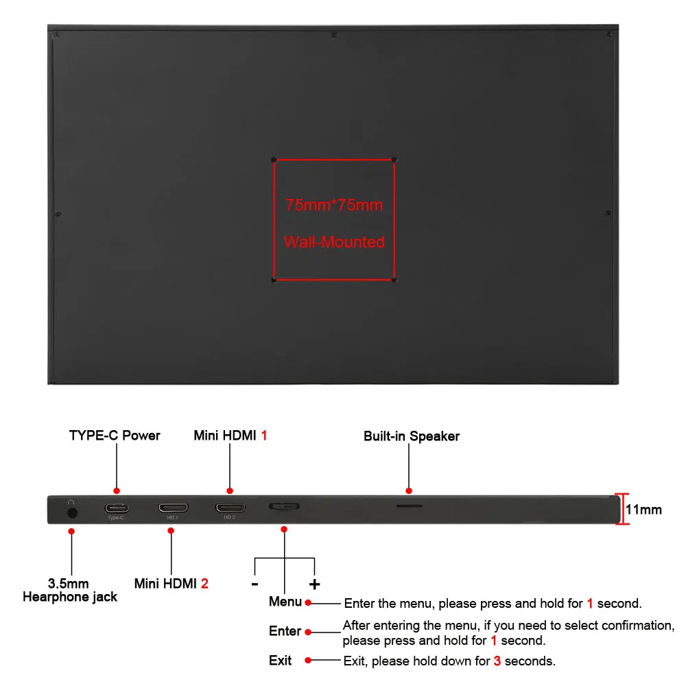 PORPOISE 15 6 дюймов USB C Портативный 1080P IPS LED монитор для PS3 PS4 X box 360 Nintendo Switch Raspberry Pi Huawei Mac