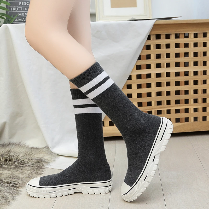 

Women's boots 2020 fashion winter stretch boots autumn thick flat platform slip-on botas mujer ankle boots