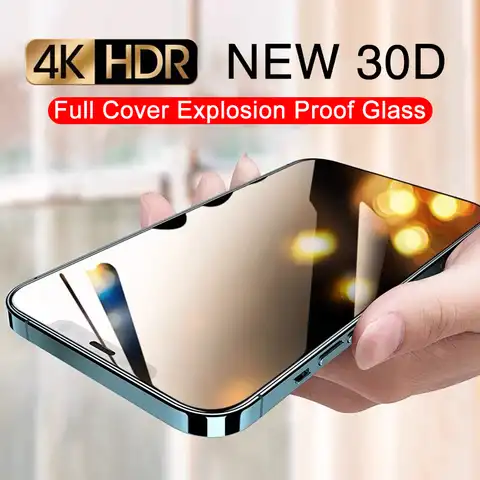 Защитное стекло 30D с полным покрытием для iphone, пленка из закаленного стекла для защиты экрана iPhone 13, 12, 11, 14 PRO MAX, X, XR, 6, 7, 8, 14 Plus