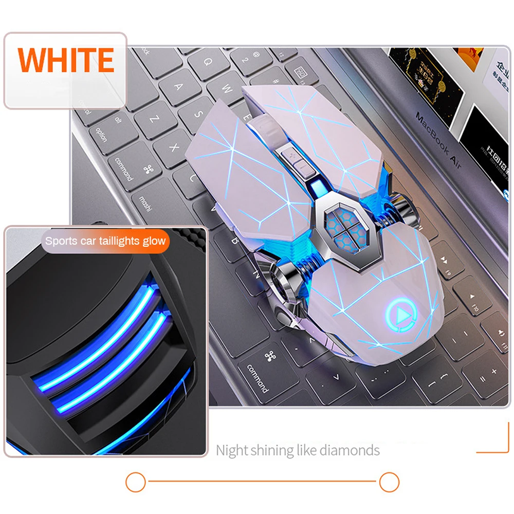 gaming mouse rechargeable wireless silent mouse led backlit 2 4g usb 1600dpi optical ergonomic mouse gamer desktop for pc laptop free global shipping