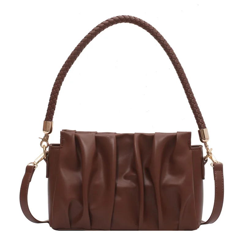 

Women's PU Leather Pleated Crossbody Shoulder Bag Handbag Underarm Purse Tote