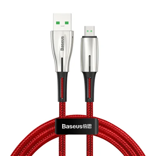 Красный Baseus Micro USB кабель для OPPO 4A VOOC Быстрая зарядка кабель зарядного устройства микро-usb для samsung Xiaomi Redmi Note 4 5 - Цвет: Красный