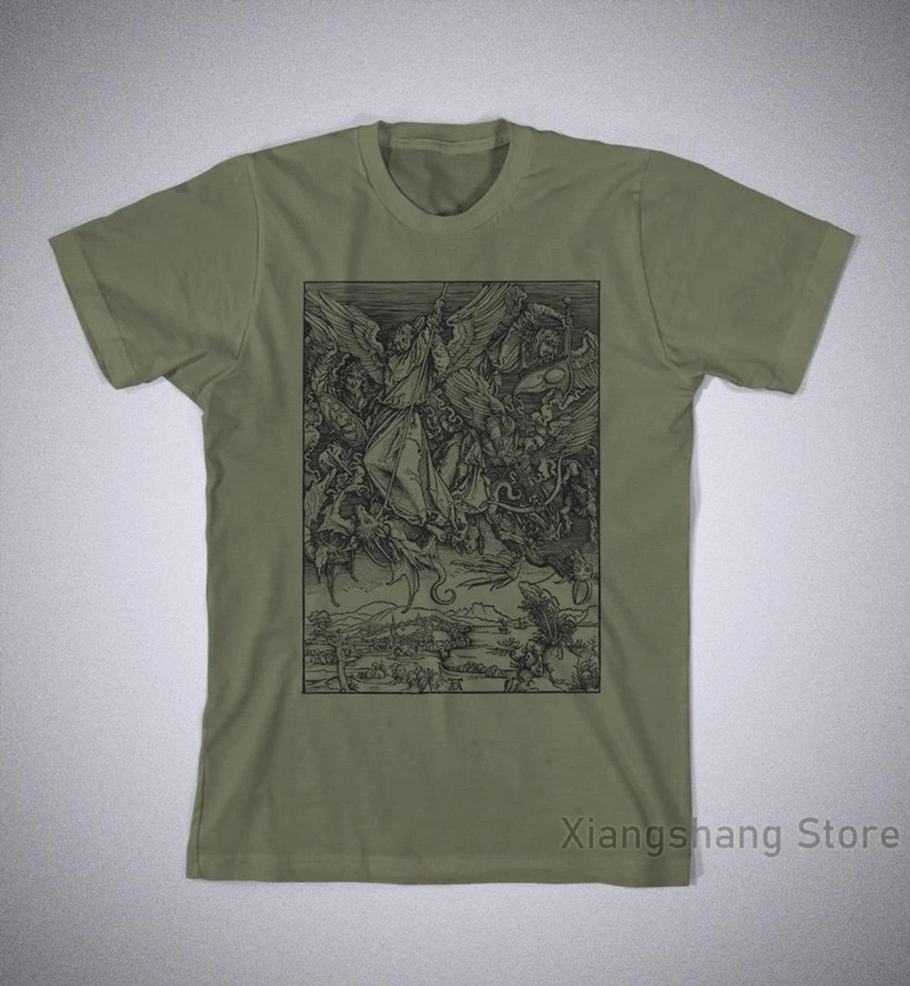 Футболка albreзаписи Durer Мужская футболка с надписью Saint Michael Fighting the Dragon Ar | Женская