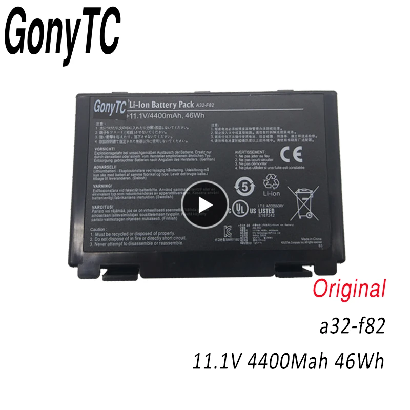 Оригинальный аккумулятор для ноутбука GONYTC 11 1 В Asus A32 F82 F52 K50ij K50 K51 K40IN k50ID K50IJ литий
