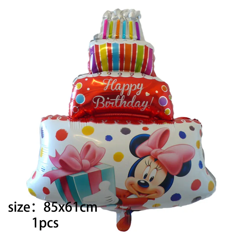1pcs red cake Гигантские 114 см воздушные шары в форме Микки, Минни мультфильм день рождения украшения гелиевые шары для детей день рождения Декор Классические игрушки - Цвет: 1pcs red cake