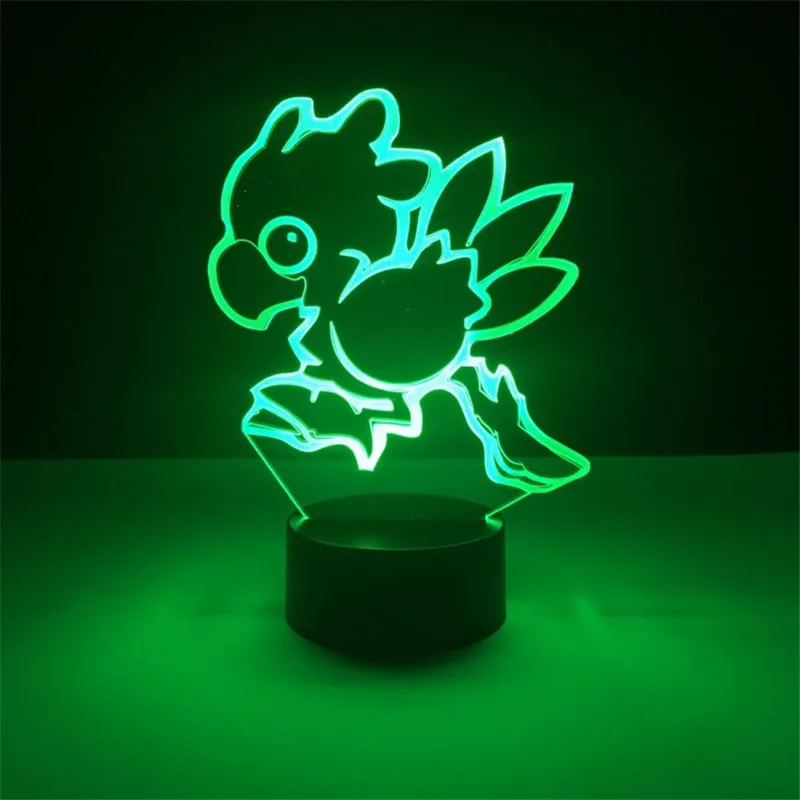 Фигурка аниме Chocobo фигурная лампа 3D Детский милый светодиодный ночник