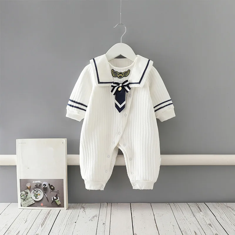 Осенние детские комбинезоны в стиле преппи для мальчиков и девочек теплая мягкая