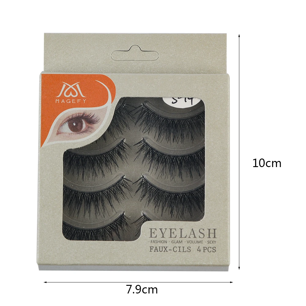 

4 Pairs 3D False Eyelashes Natural Thick Fake Lashes Long Lasting Extension Lashes 3d Eyelashes Eyes Makeup Beauty Tools