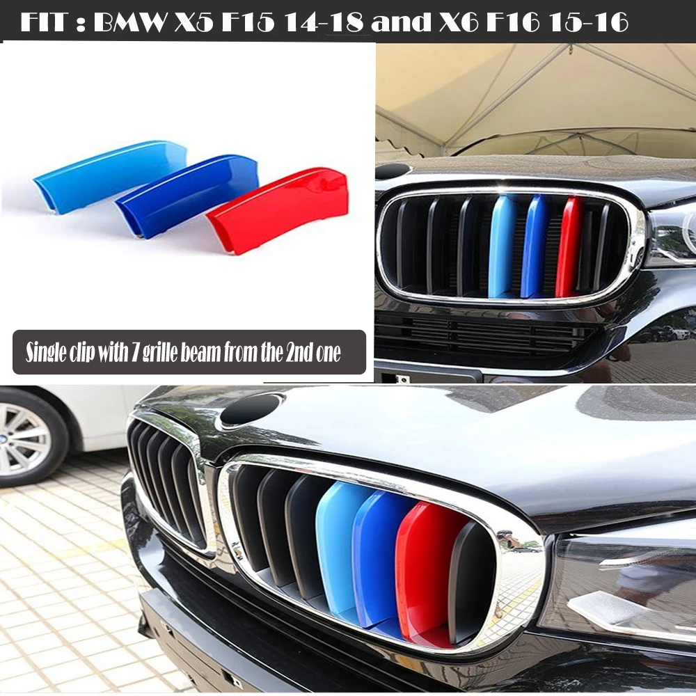 Фото Подходит для 14-18 BMW X5 F15/LCI отделка M-SPORT дизайн 3-Цвет Почек Зажим для решетки полоса вкладыш с 7-рейки №1