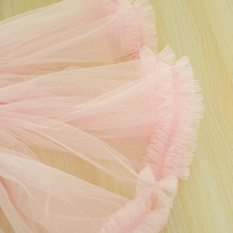 4Meters White Ruffled Folded Tulle Lace Trim Soft Mesh Fabric For Woman Dress Costume Dolls DIY Sewing Crafts Blue Pink Yellow | Дом и сад
