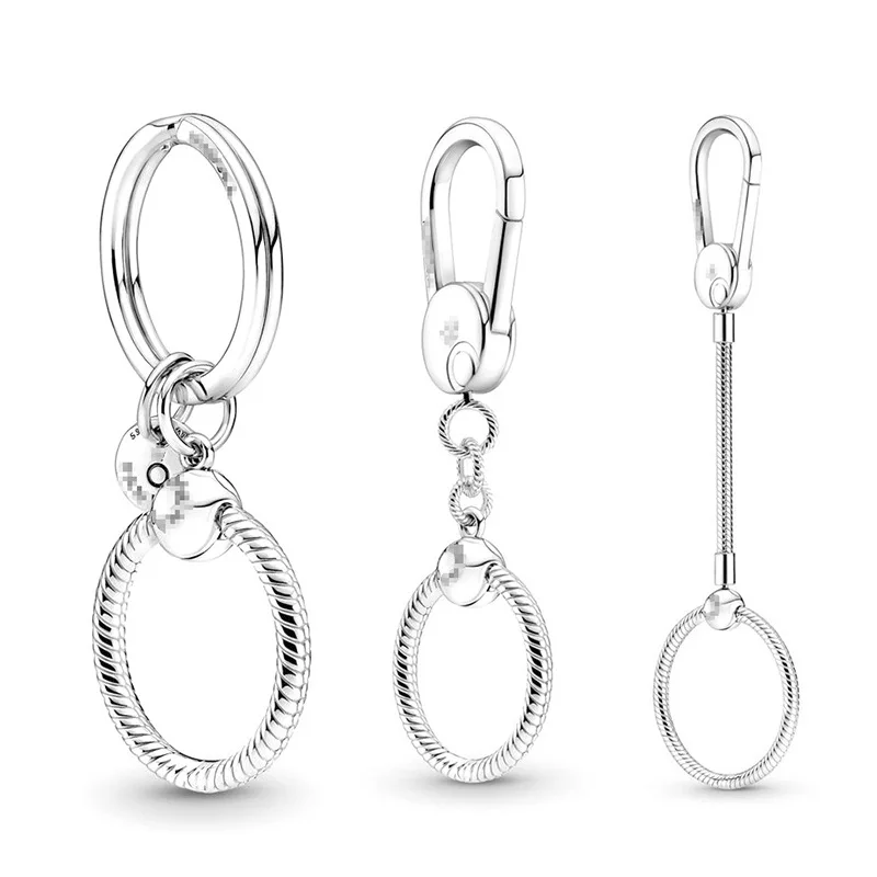 

2021 New Jewelry Ladies Original Pandora Made Charm Diy Pendant Ring 100% 925 Sterling Silver Bag Key Chain DIY Luxury Gift