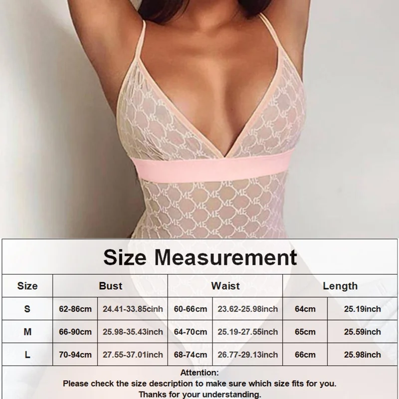 

Summer New Women's Suspenders Sexy V-neck Fashion Backless Slim-fit Mesh Printed Ladies Hollow Out Sexy Bodysuit