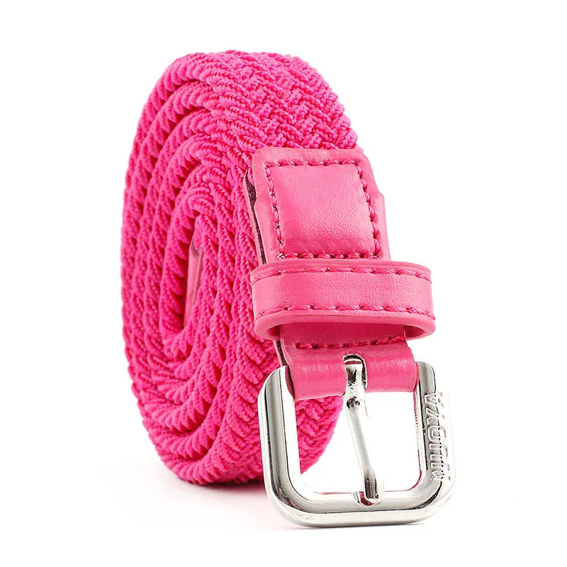2022 New Casual Kids Belt Woven Stretch Solid Color Men's Fashion Knit Pin Buckle Belt For Boys Girls Designer Belts Wholesale images - 6