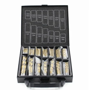 Набор сверл из быстрорежущей стали, 1,5-10 мм, с титановым покрытием, 118 градусов, 99 шт.