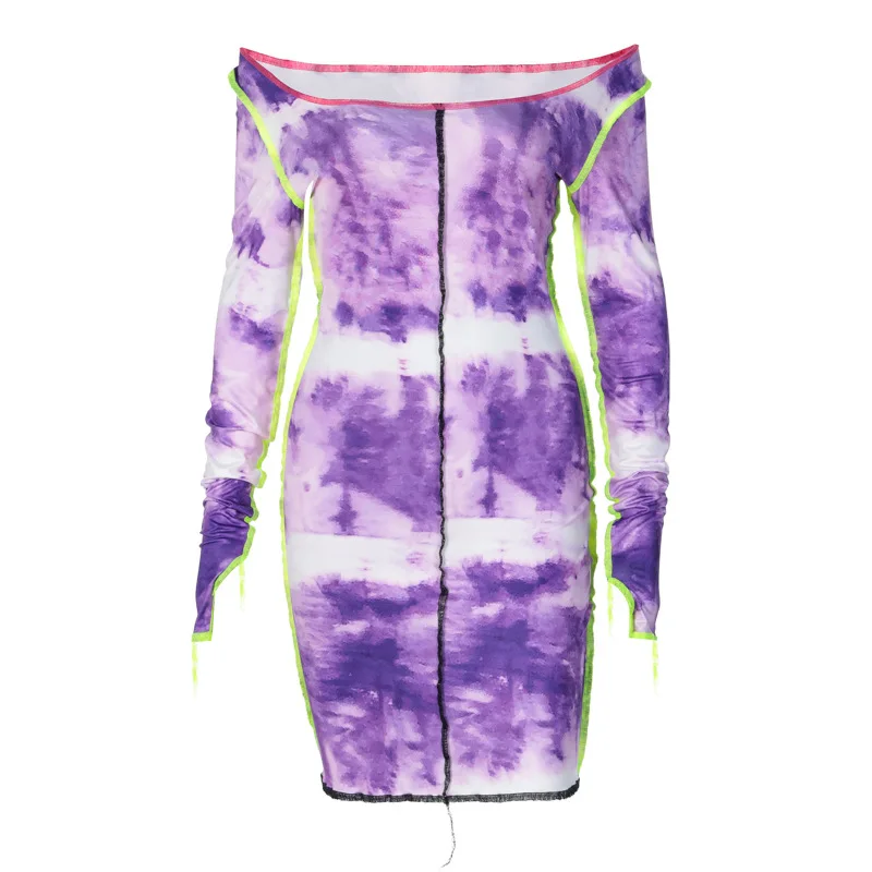 Новинка осени 2021 модное сексуальное женское платье с принтом и вырезом одно