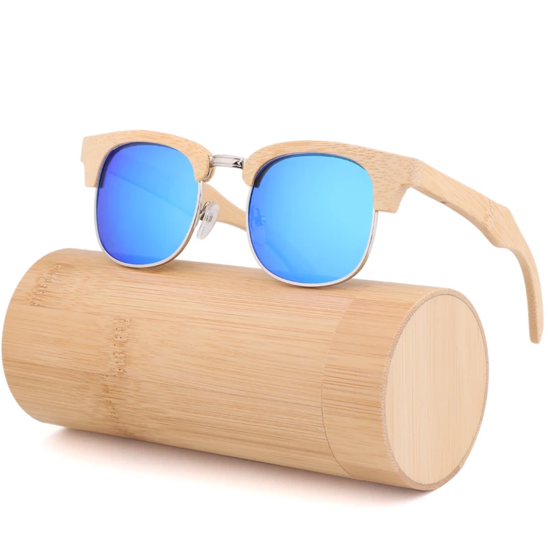 Новинка модные мужские солнцезащитные очки ручной работы из бамбука винтажные