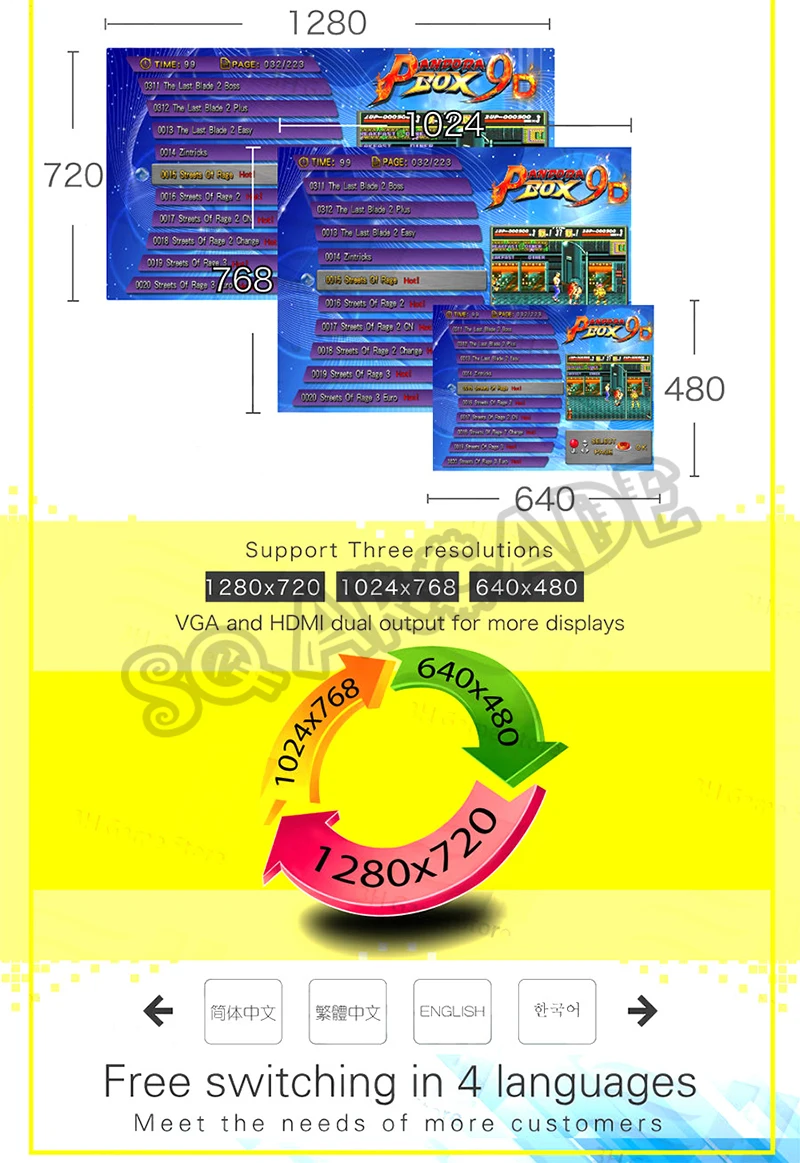 Pandora Box 9D 2500 В 1, аркадная материнская плата, 2 игрока, проводной геймпад и беспроводной геймпад, набор, Usb подключение, джойстик, имеет 10 3D игр