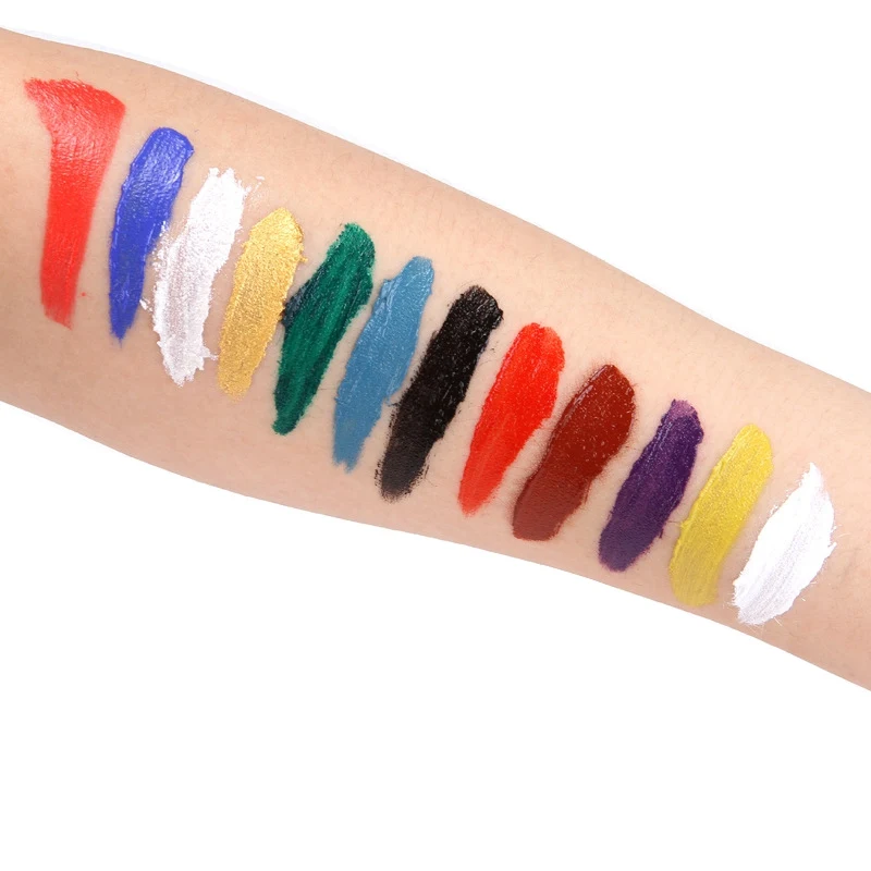 12 цветов нетоксичные безвредные водорастворимые краски для тела макияж вечерние