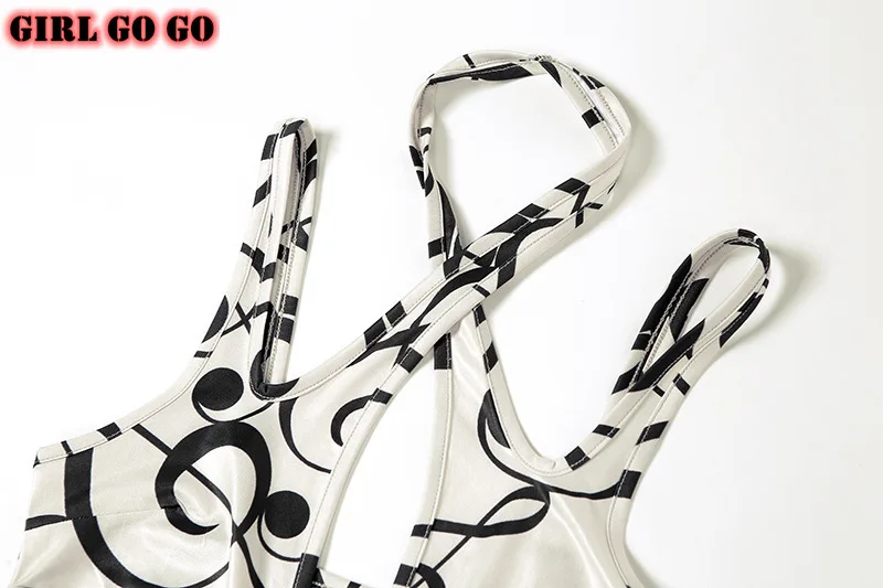 

hollow out high waist musical printed jumpsuit women overall rompers cutout fitness workout clothes active joggers backless