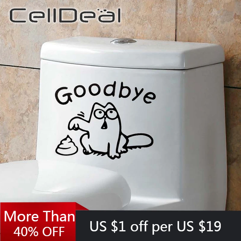 Настенные наклейки для ванной съемные настенные украшение дома наклейка туалета