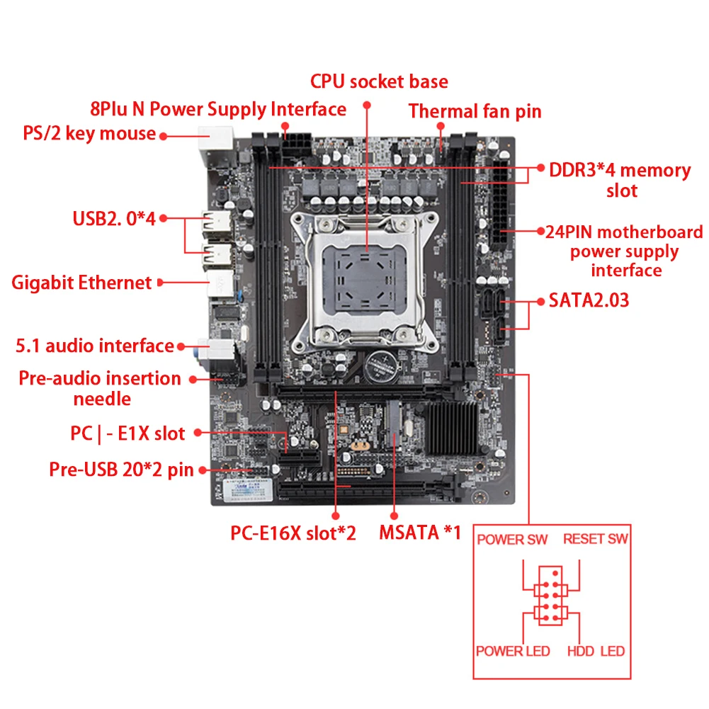 X79S стабильный M ATX высокопроизводительный Прочный USB 2 0 практичный