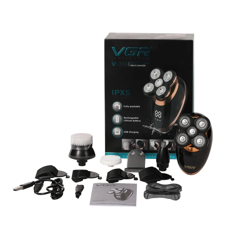 

Electric Shaver Kit Multifunctional Wet Dry For Men Electric Razor Rechargeable Bald Beard Trimmer Head Shaving Machine