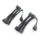 2 шт. molex 4Pin IDESATA до 5 SATA 15Pin жесткого диска Питание разветвитель кабеля для DIY (сделай сам) разъединить 18AWG 4-контактный до 15-контактный разъем питания