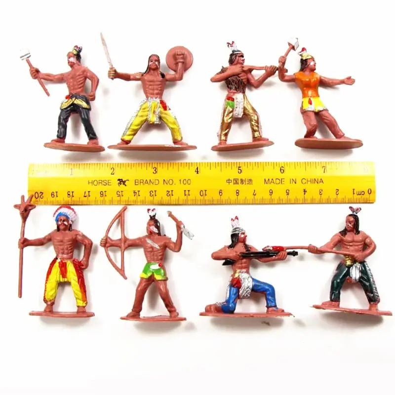 13 шт./компл. оригинальные пластиковые индийские племена модель Американская