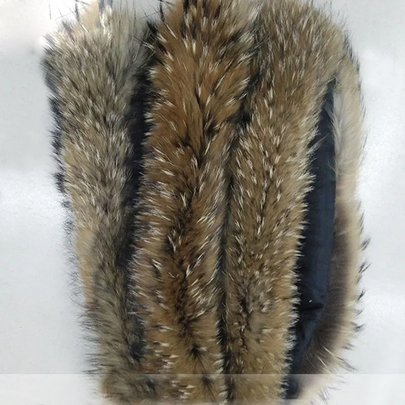 100% натуральный меховой воротник из енота Детские шарфы зимнее пальто шапка на