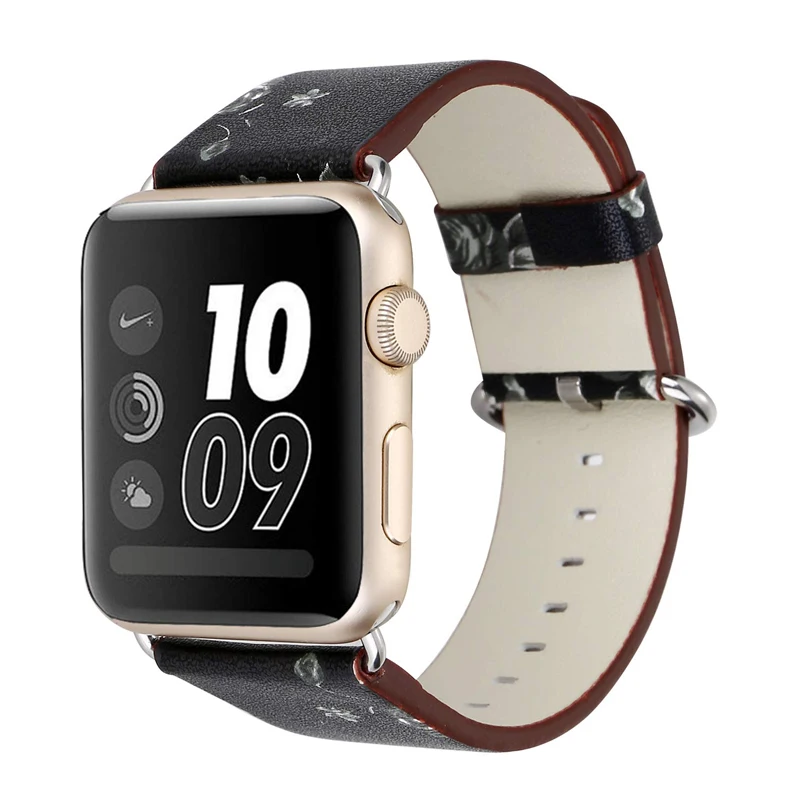 Применимо к Apple Appple ремешок для часов идиллический цветочный кожаный iwatch |